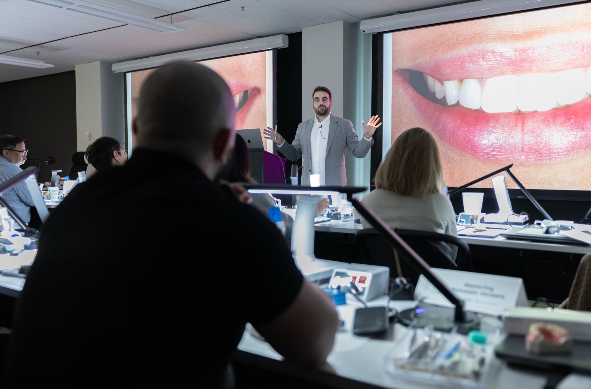 Dr. Faraj Edher leading a hands-on workshop for clinicians
