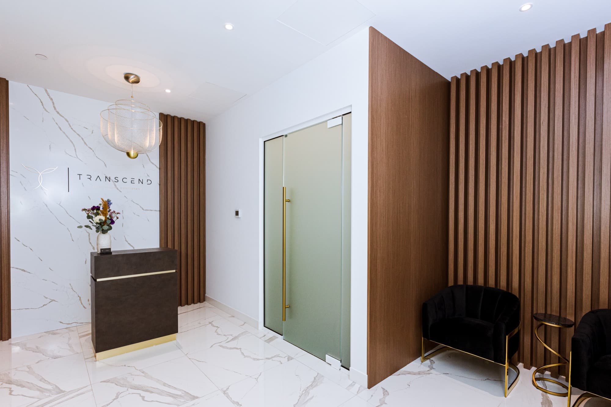 The reception at Transcend Specialized Dentistry, the practice Dr. Edher founded